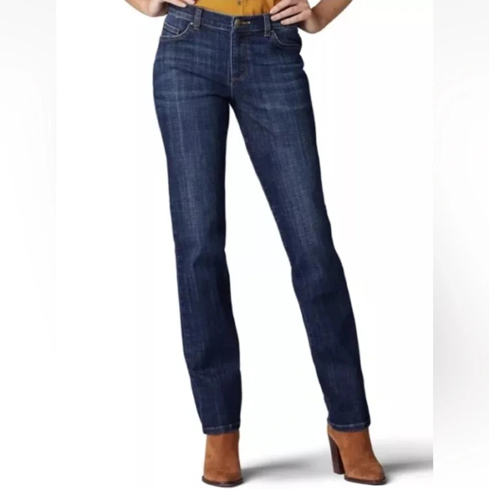 Lee Natural Straight Leg Denim Jeans Womens Size 10P (1446)